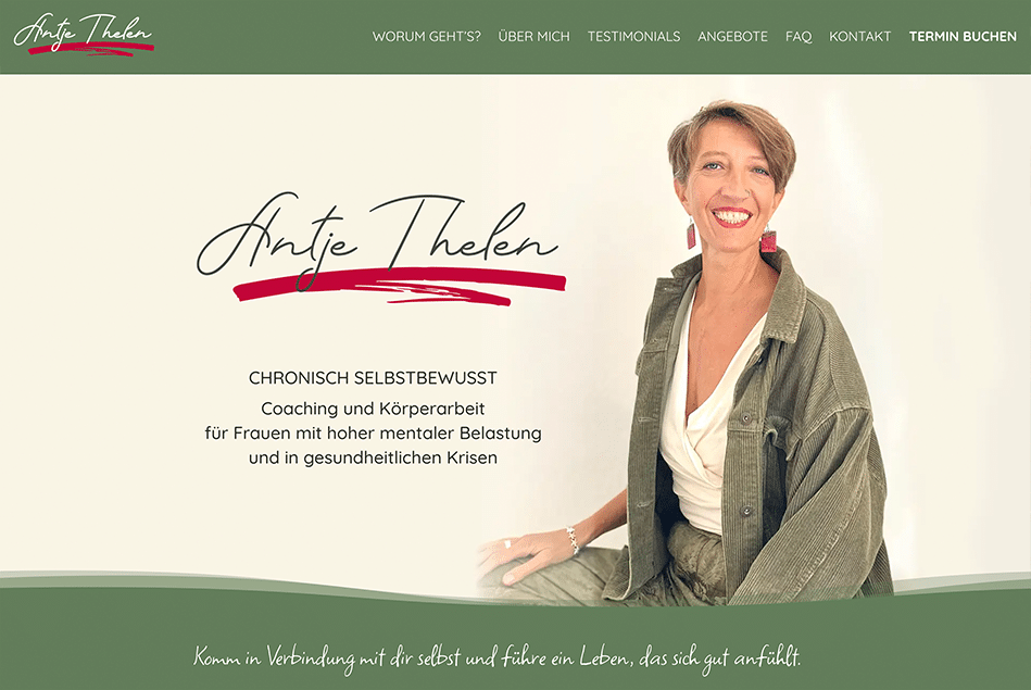 Startseite der Website von Antje Thelen - www.antjethelen.de